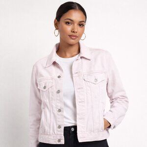 Levis Womens Original Cotton Denim Trucker Jacket Pink Washed Size Small US